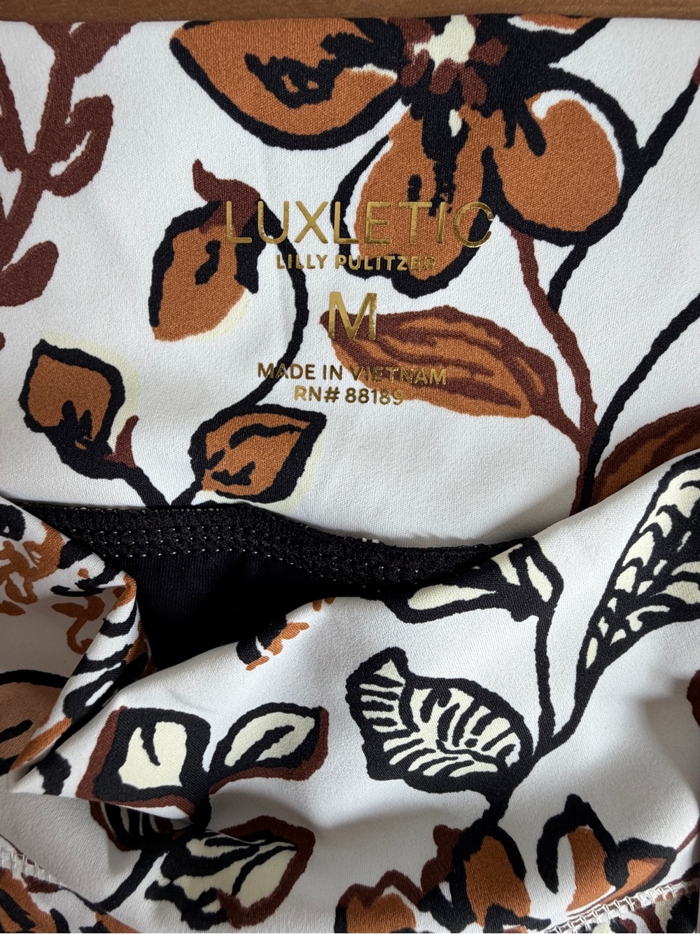 Lilly Pulitzer Luxletic Floral Swing Skirt in White and Brown - Picture 4 of 4